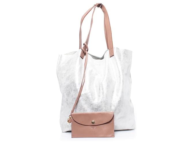 Autre Marque Clhei, Alba carry all bag Silvery Leather  ref.1003930