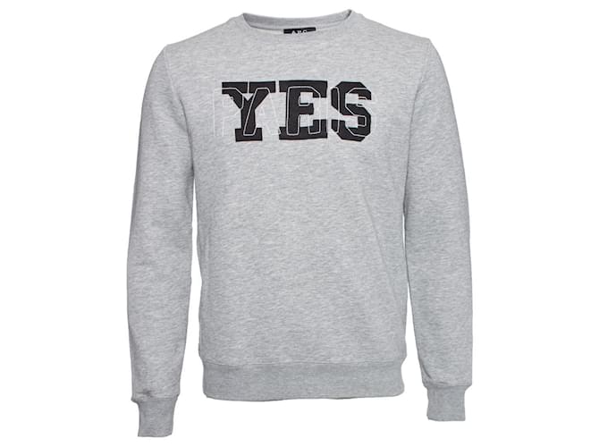 Autre Marque BEIM.P.C., Grauer Pullover mit Text. 