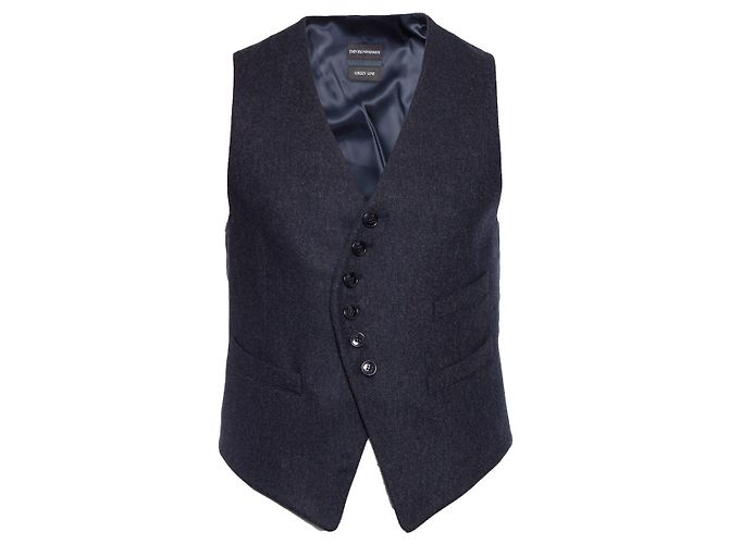EMPORIO ARMANI, Wollweste in Grau.