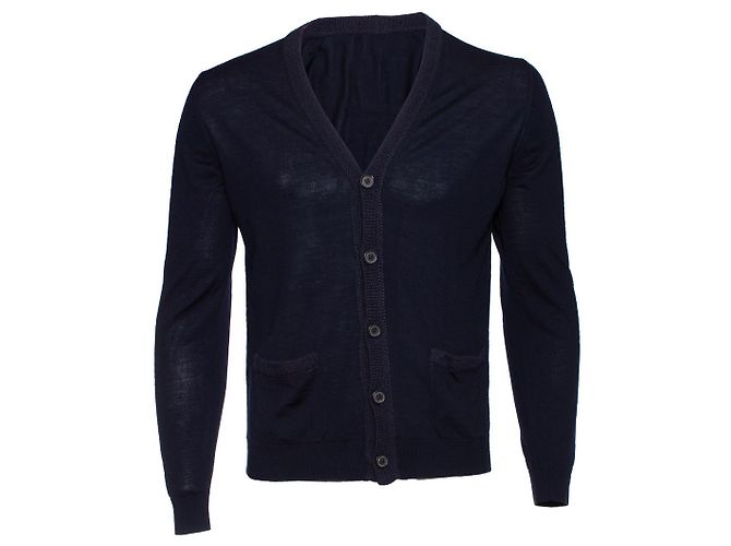 LANVIN, Strickjacke aus blauer Wolle 