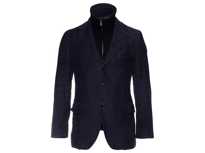 DOLCE & GABBANA, Blazer de veludo azul