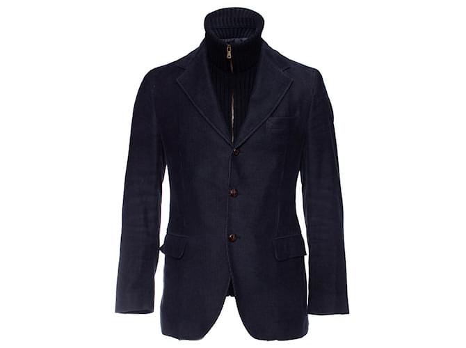 Dolce & Gabbana, Blazer bleu en velours côtelé Coton  ref.1003961