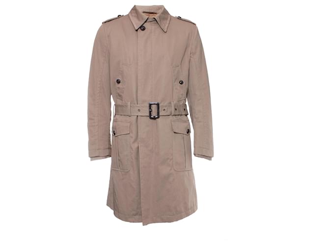 DOLCE & GABBANA, Trench coat in beige. Brown Cotton  ref.1003962