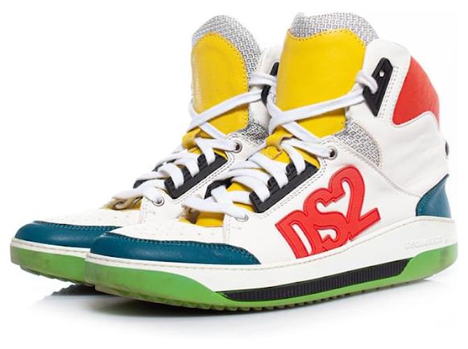 Dsquared2, High top color block sneakers. Multiple colors Leather  ref.1003968