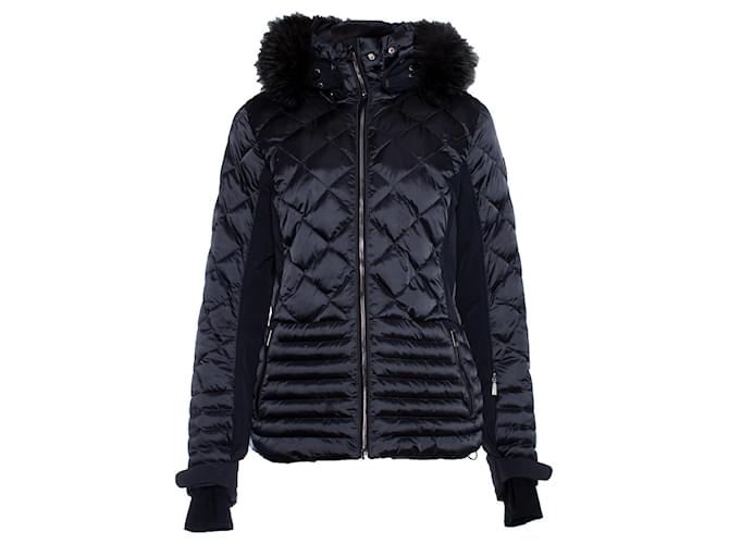 Autre Marque Toni Sailor, Flora fur-trimmed ski jacket. Black Polyester  ref.1003970