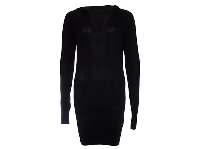 Autre Marque Rebel Cashmere, Hooded sweater dress with skull Black Silk Viscose  ref.1003984