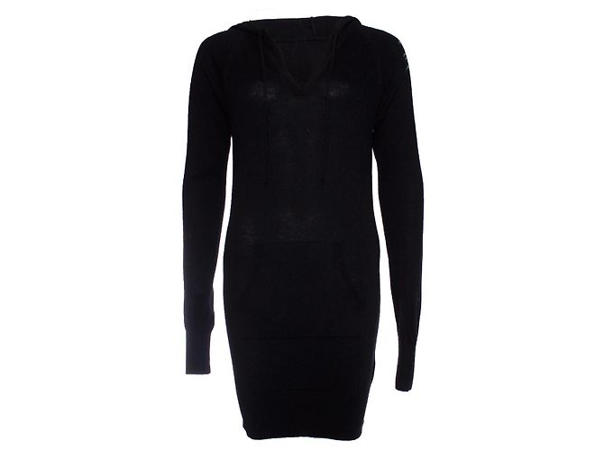 Autre Marque Caxemira Rebelde, Vestido suéter com capuz e caveira Preto