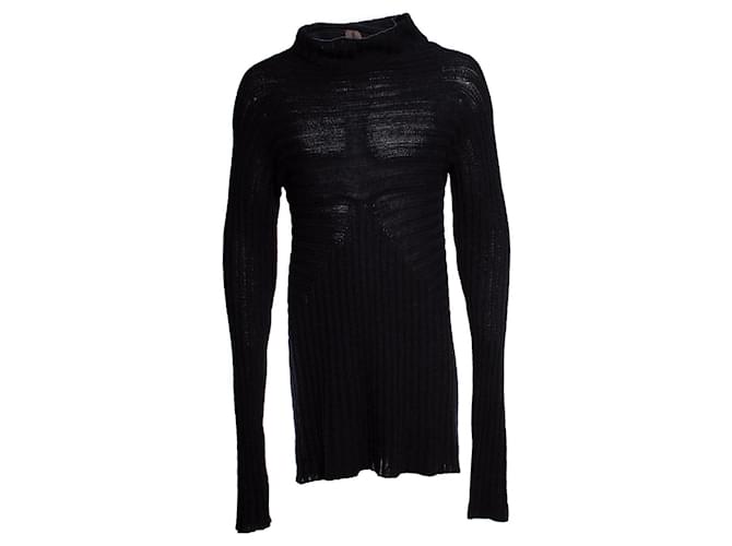 Rick Owens, Turtleneck sweater Black Silk Wool  ref.1003994