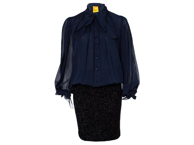 Christian Lacroix, Cocktailkleid Schwarz Blau