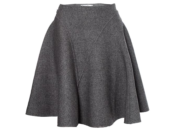 Christian Dior, Grey wool A line skirt  ref.1004026