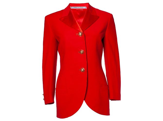 Gianni Versace Couture, Roter Laufsteg-Blazer aus der Bondage-Kollektion
