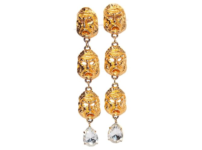 Other jewelry Gianni Versace, Theatre drop clip earrings Golden  ref.1004038