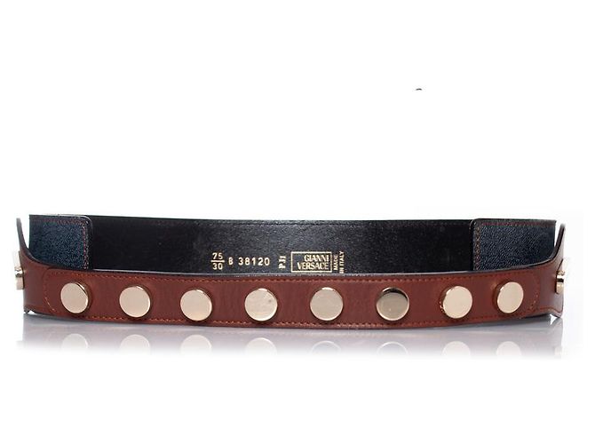 Gianni Versace, cinto com tachas Marrom Azul