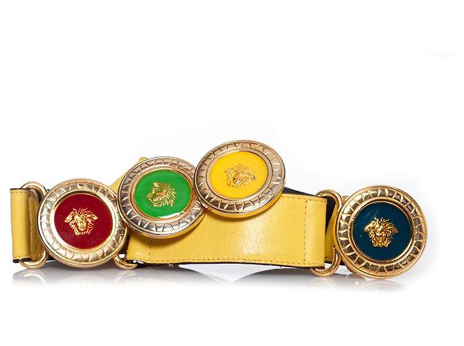 Gianni Versace, Cinto de couro Medusa Amarelo