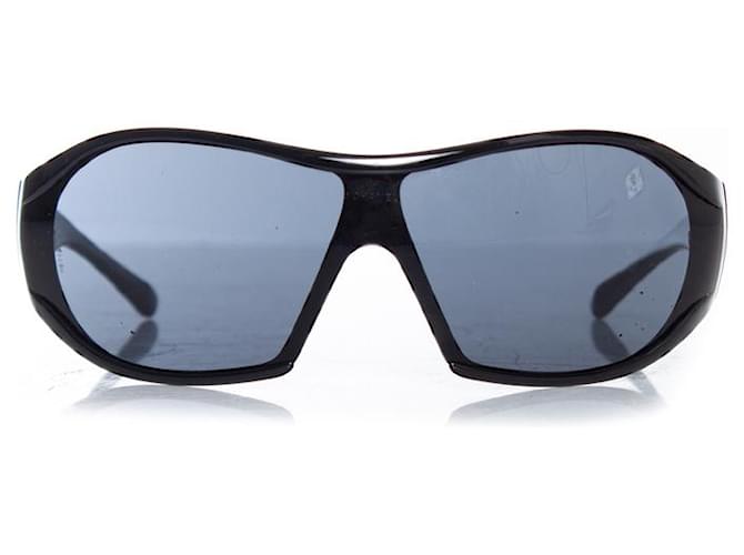 Chanel, Lunettes de soleil bouclier noires  ref.1004061