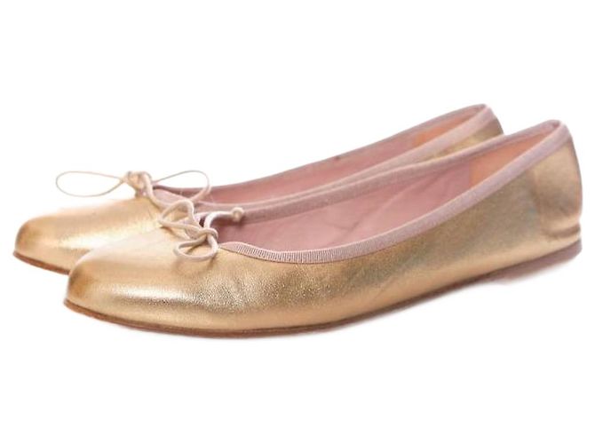 Autre Marque Pablo Warmer, Bailarinas de piel doradas. Dorado
