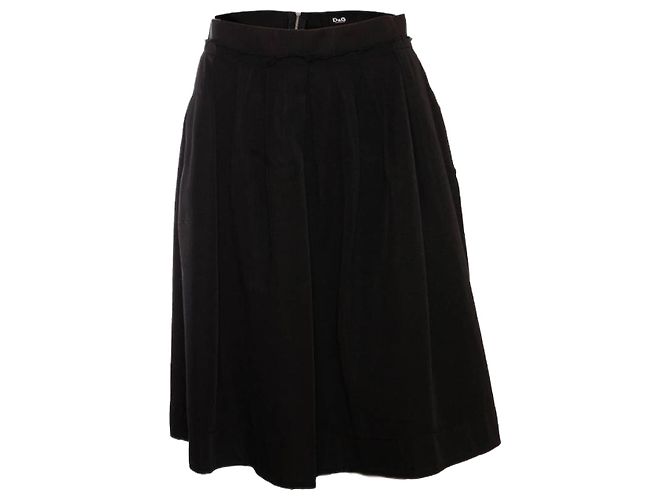 DOLCE & GABBANA, gonna nera a pieghe taglia IT46/M. Nero