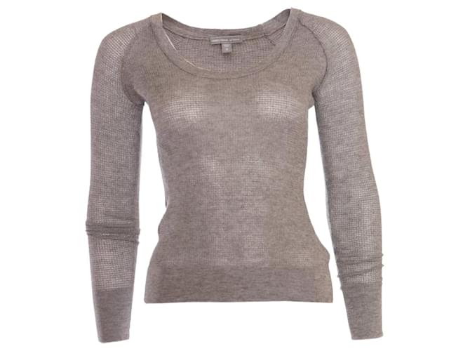 Autre Marque James Perse, grey knitted top Cotton Cashmere  ref.1004077