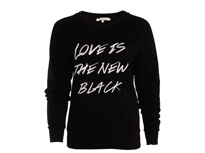 Autre Marque Nikki, Black sweater with print in size 34/XS. Cotton  ref.1004080