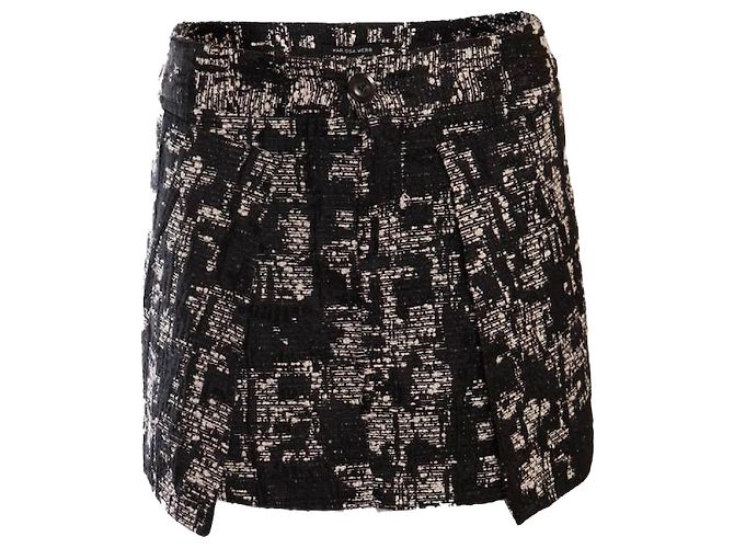 Autre Marque Marissa Webb,  gonna stile bouclé con patta foderata Nero