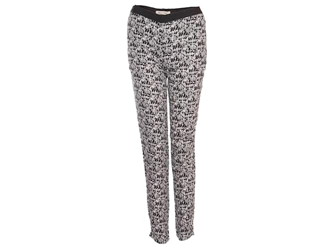 AMERICAN VINTAGE, casual trousers with stained/dotted print in size XS . Black White Viscose  ref.1004094