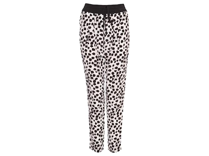 a.l.C., Casual trousers with black dots White Silk  ref.1004096