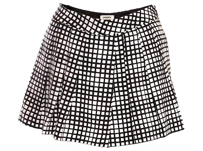 Autre Marque A agência, shorts estampado quadrado preto e branco/saia em tamanho 0/XS. Poliéster  ref.1004103