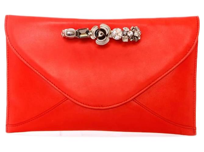 Autre Marque Maison Du Posh, red lamb leather clutch bag  ref.1004104