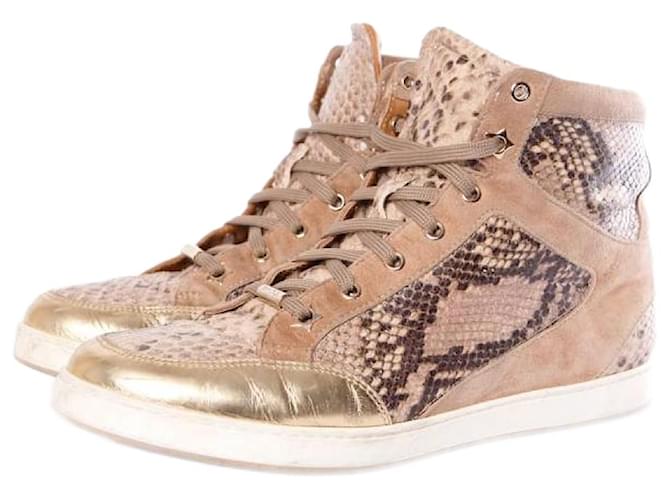 Jimmy Choo Leather Glitter Accents Sneakers - Pink Sneakers, Shoes -  JIM381330 | The RealReal