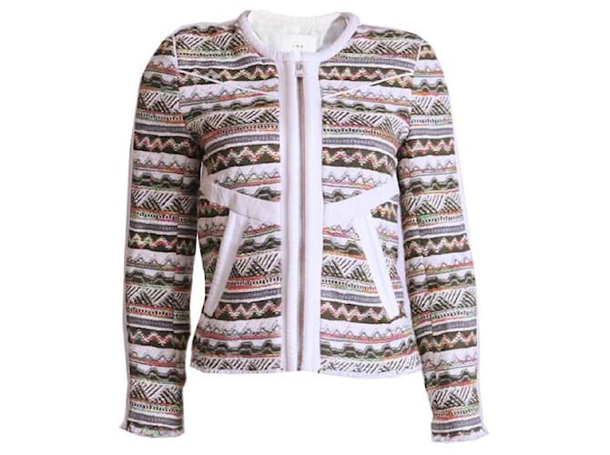 IRO, multicoloured boucle jacket with Aztec print Multiple colors Leather Cotton  ref.1004112