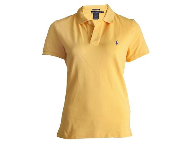 Ralph Lauren. Gelbes Poloshirt in Größe L. Baumwolle  ref.1004125