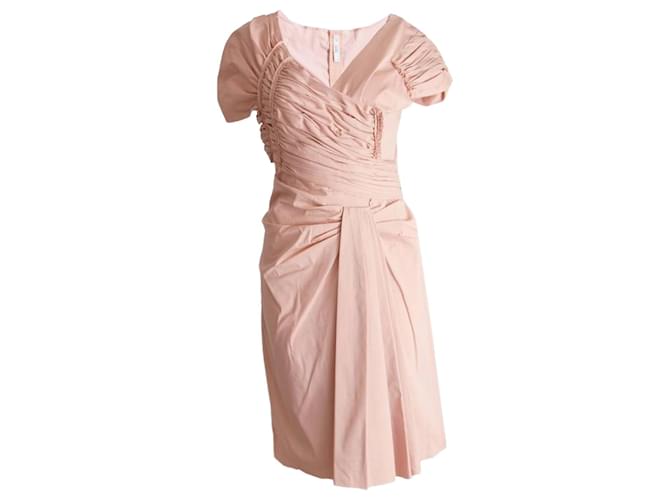 Prada, vestido rosa enrugado. Seda  ref.1004152