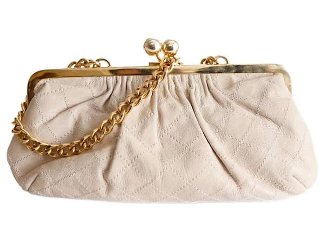 Autre Marque Daslu, beige quilted leather wallet clutch  ref.1004163