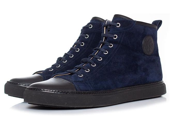 Hermès, Baskets montantes en daim bleues