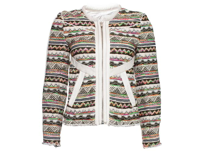 IRO, boucle jacket with aztec print Multiple colors Cotton  ref.1004181