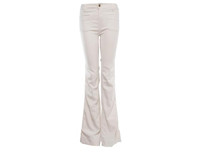 Autre Marque Virginie Castaway, jeans a zampa beige Bianco Cotone  ref.1004191