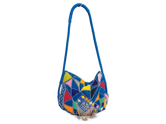 Autre Marque PUCCI, blue suede shoulder bag  ref.1004195