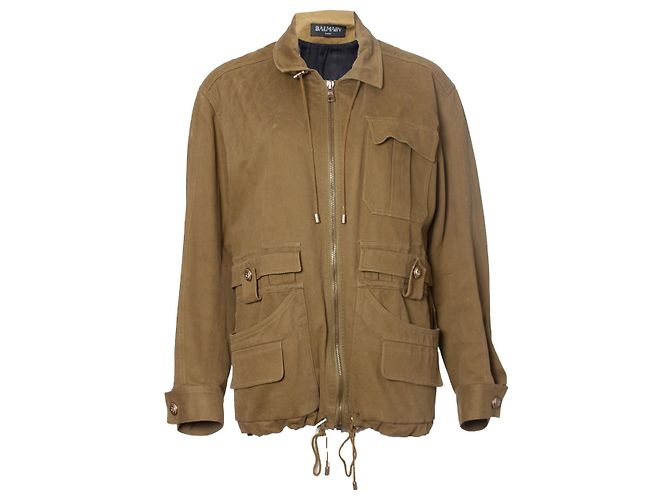 balmain, Giacca in cotone verde