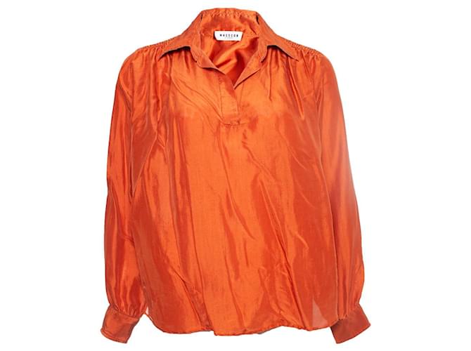 Masscob Mascob, Blusa de seda em laranja  ref.1004224