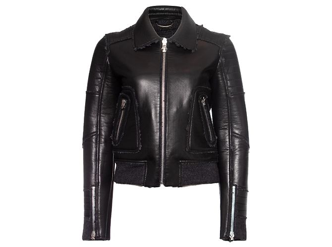 Philipp Plein, gesteppte Lederjacke Schwarz