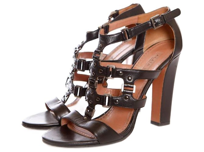 Alaïa Alaia, Sandali in pelle nera. Nero