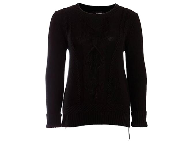 THE KOOPLES, black cable knit sweater. Wool  ref.1004245