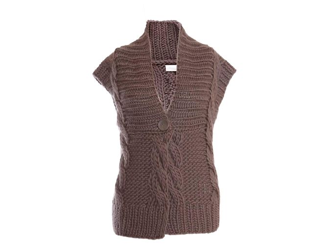 AMERICAN VINTAGE, graue handgemachte Strickweste