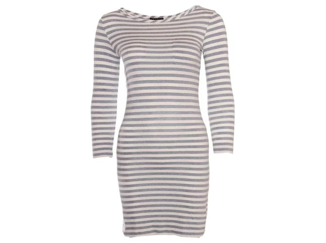 THEORY, white dress with grey stripes. Cotton  ref.1004257