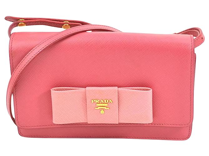 Prada Saffiano Pink Leder  ref.1004300