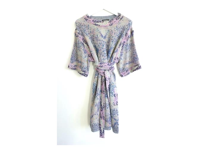 Chanel Spring 2014 Sequin Trim Pastel Knit Dress Multiple colors Mohair  ref.1004348