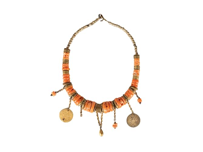 Autre Marque Colección Privée Collar de Piedras con Monedas Naranja  ref.1004377