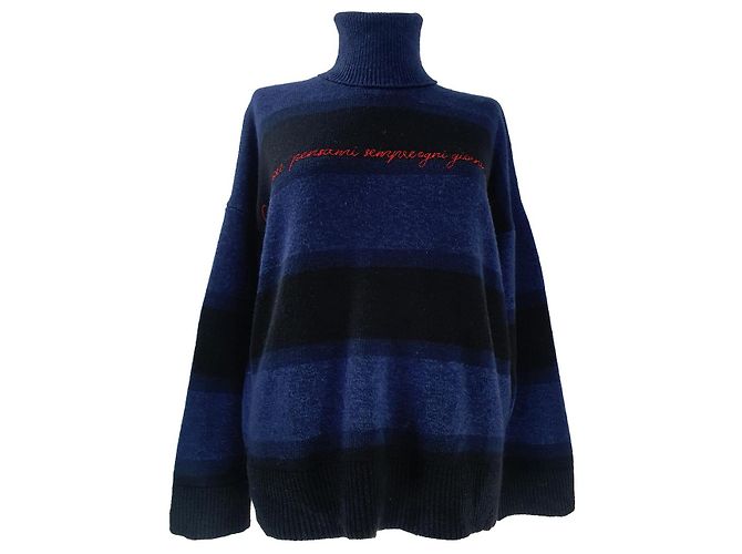 Giada Benincasa Blauer Kaschmir Woll Pullover XS