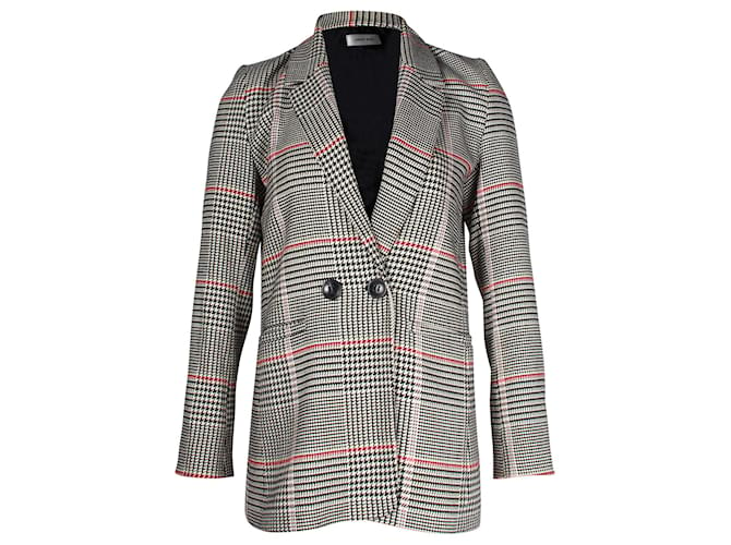 Anine Bing Blazer À Carreaux Madeleine En Polyseter Gris Polyester  ref.1004450