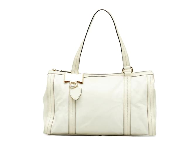 Gucci Leather Duchessa Boston Bag 181490 White  ref.1004473